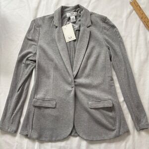 MAGASCHONI Grey Knit Blazer Jacket Women's Size L Single Button Pockets